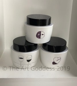 Yin Yang Mask, Half Empty/Half Full, and Wounded Heart Un-Fortune Jars