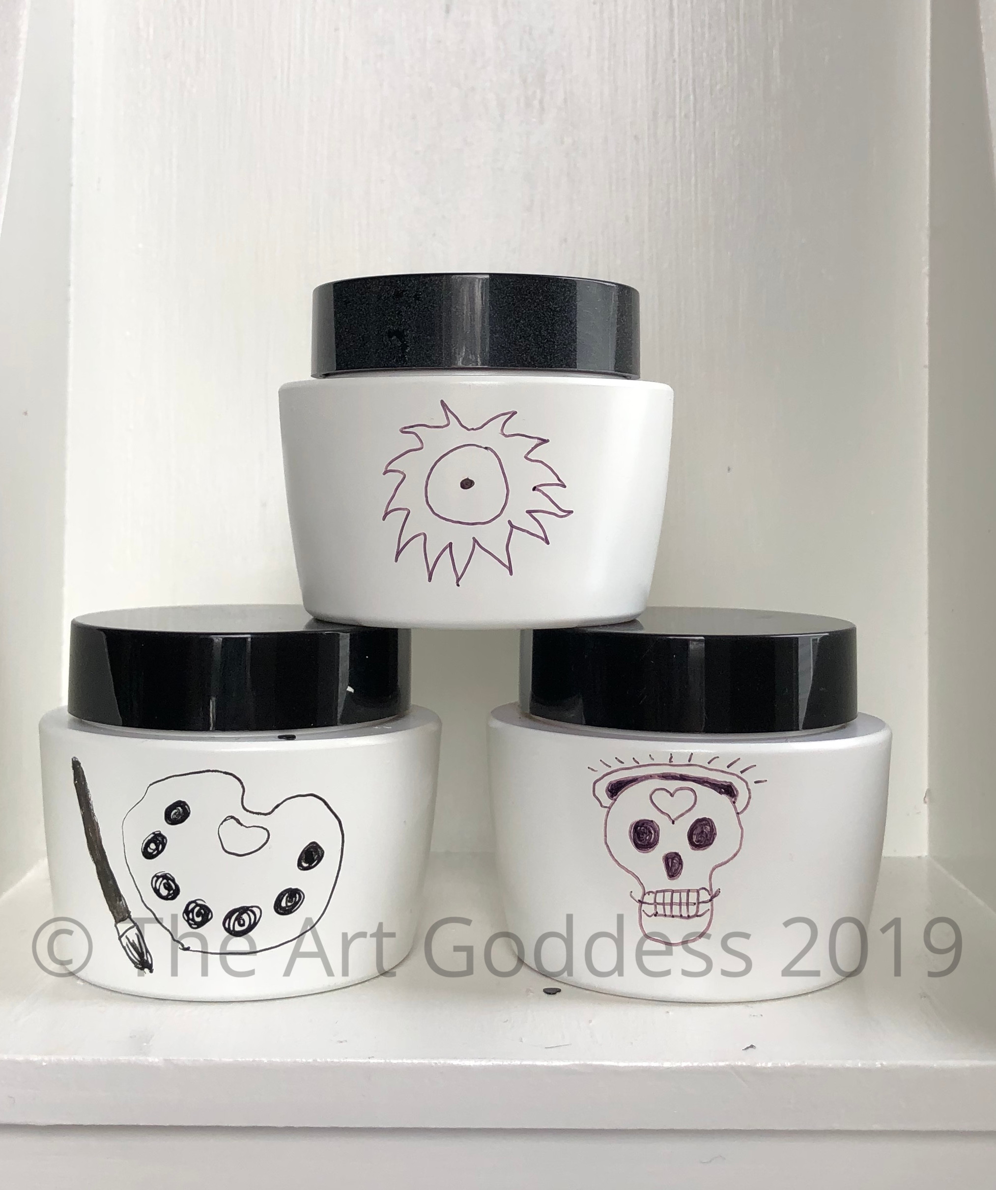 Sun, Dark Palette, and Calavera Un-Fortune Jars